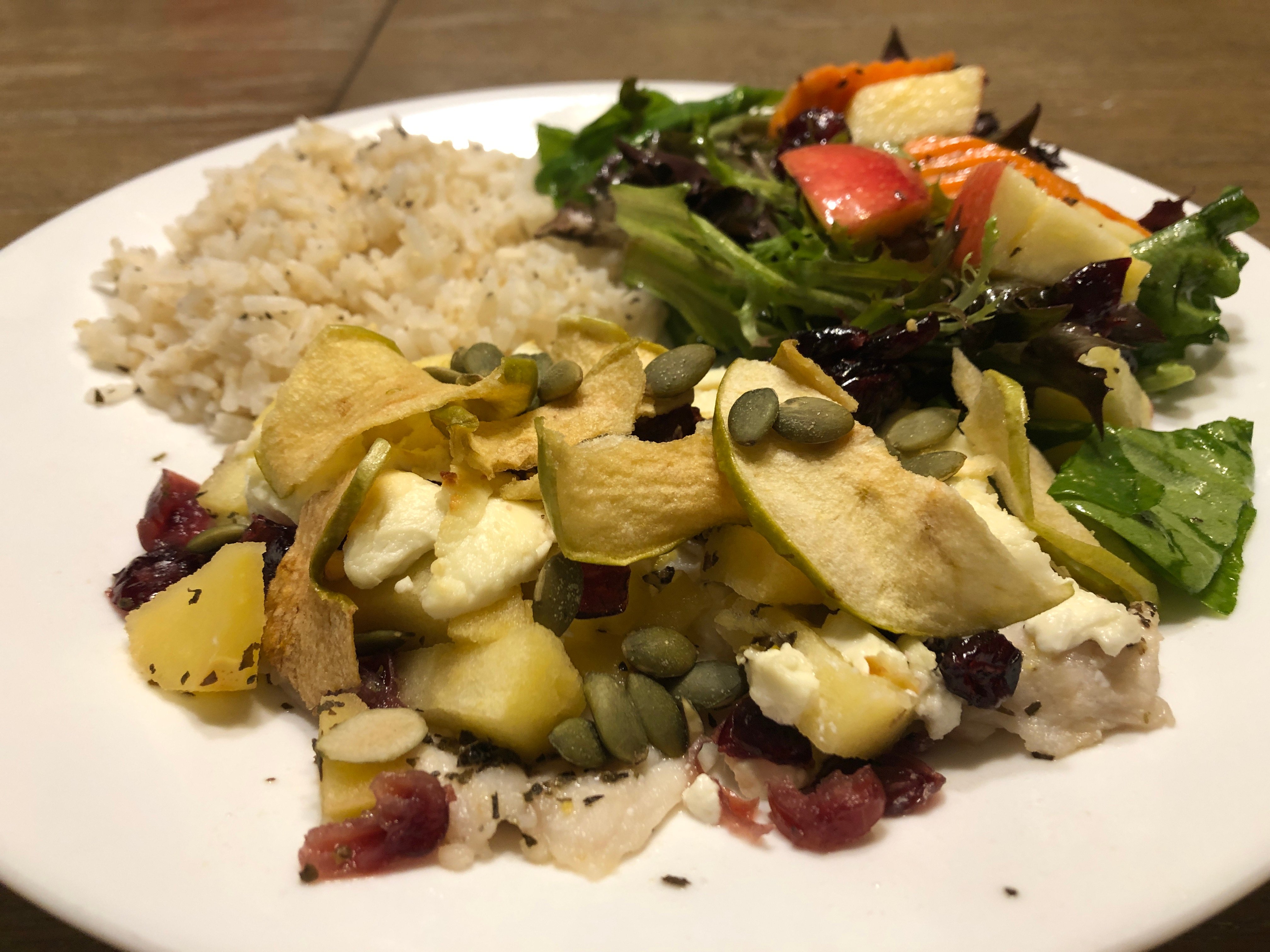 Meatless Friday Apple Cranberry Fish Bake